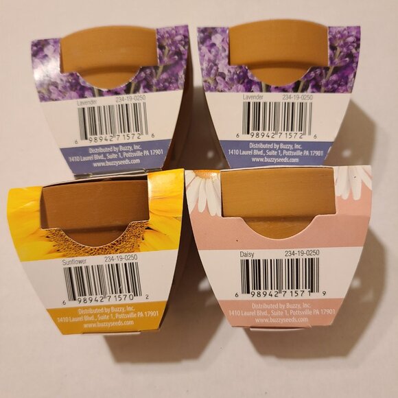 BUZZY 4 PIECE MINI GROW KIT - DAISY, SUNFLOWER, LAVENDER - Picture 3 of 3